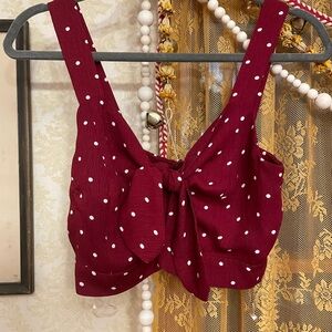 Charlotte Russe Burgundy Polka Dot Top